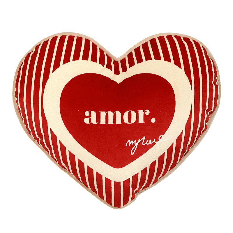 范店心动红色抱枕新年喜庆沙发客厅靠垫枕床头大靠背抱枕套不含芯