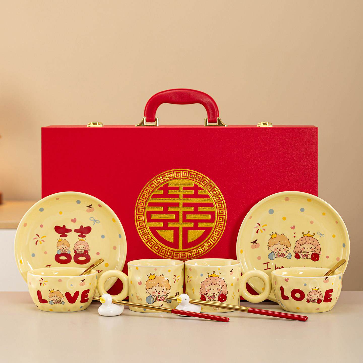 唐呈新婚HQ260528礼礼物送新新娘人闺蜜餐的具碗筷婚庆结婚订婚特