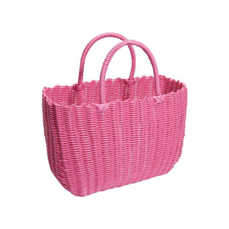 收纳篮菜篮子买菜洗澡野餐包篮采摘礼品篮仿沙滩洗浴篮藤编篮亲子