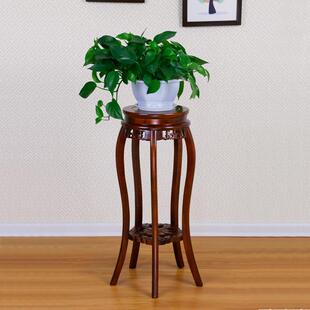 花架实木室内置物架花盆绿原木头单个木质架子红落地式中式客厅萝