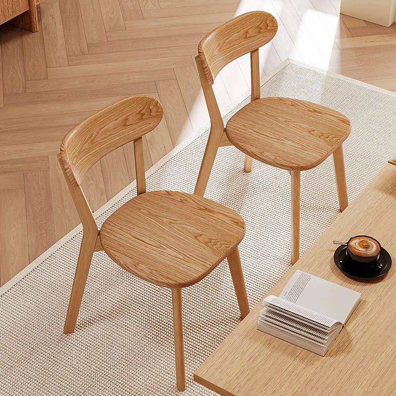 实木餐椅2025新款椅子家用餐桌椅原木餐饮商用靠背椅休闲梳妆凳子