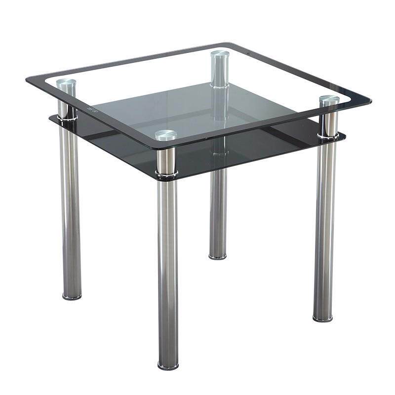 钢化玻璃方桌双层四方桌小户型现洽谈简约正方形家用饭桌餐桌桌子