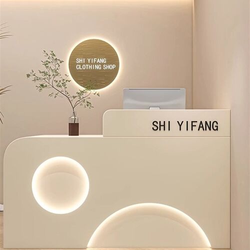 店铺小型网红简约服装店理发店烤漆吧台收银台美容院前台桌接待台
