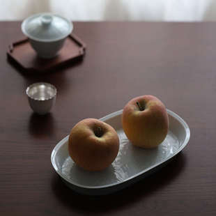 碟子壶菜承盘饺子 山水一间繁花椭圆鲈鱼盘茶盘陶瓷家用盘中式