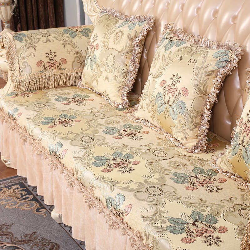欧式沙发垫布艺皮沙发防滑脚踏后背坐垫通用巾包罩贵妃四季定做全