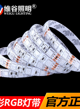 LED12V灯带5050RGB七彩变色高亮防水led软灯条跑马渐变霓虹光带