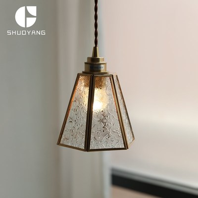 复古玻璃吊灯老上海餐厅卧室床头吧台橱窗岛台loft楼梯间飘窗小灯