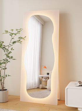 异形不规则全身镜不变形真实LED带灯挂墙穿衣镜家用试衣镜落地镜