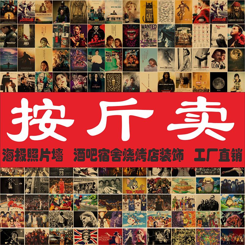 怀旧装饰海报烧烤店酒吧墙纸网红饭店房间拍照墙面背景壁纸画