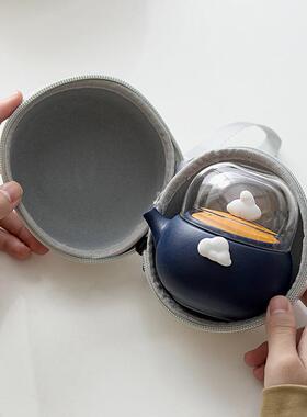 中秋礼品便携23321式旅具行茶小装功夫泡茶壶茶户外玻璃露套营杯