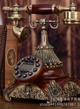 创美式复古电话机座机欧式仿古意电话机老式70972古键董插家线按
