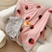 冬季 保暖午棉件绒加泰迪绒双面绒YZ舒毛毯睡办公室盖毯单单双人毛