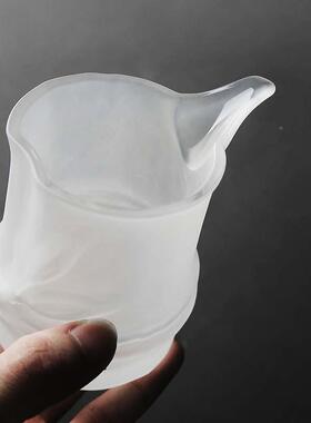 VJM杯日式雾面磨砂茶竹节公道玻璃分茶器功夫茶具泡杯公杯