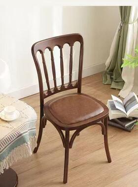 法式实木椅椅子靠背椅复GKQ古家整装藤编椅用商厅用民宿餐酒店餐
