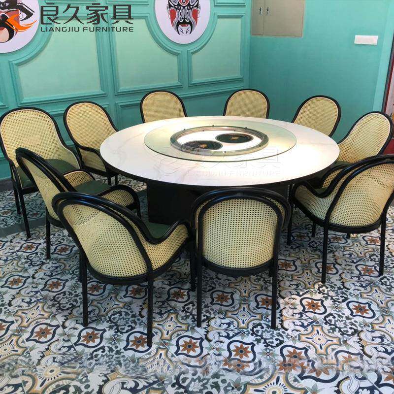 主题餐厅新中酒式编藤餐椅川菜锅店猪肚鸡煲菜铁火艺椅LJ-78887子