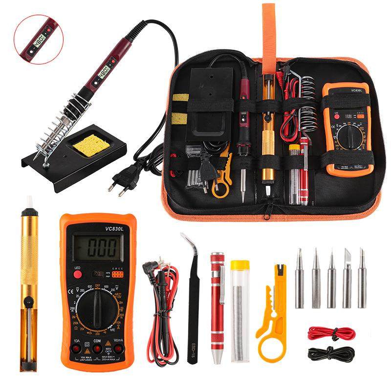 0W数显8调温电烙铁万用套表装工业962级维焊接家修用电烙笔工具包