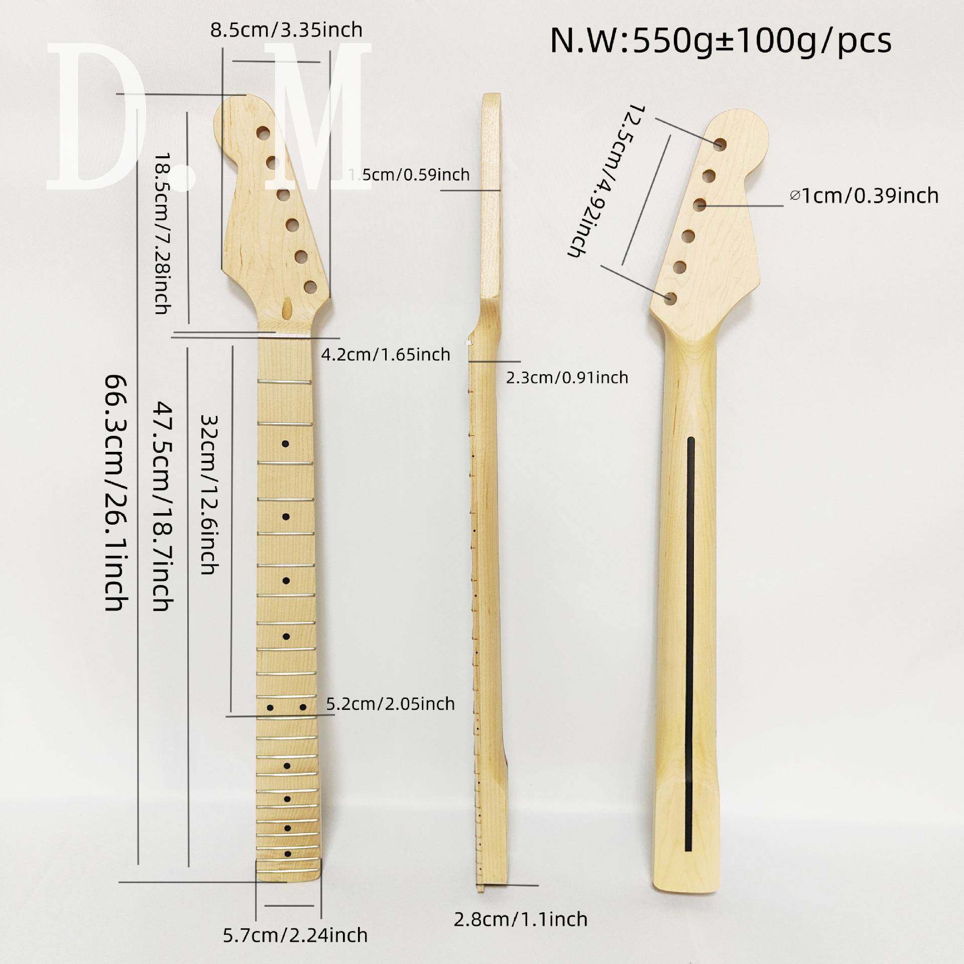 吉他配件琴WEM颈芬左手电吉他柄料达ST2品枫木成品吉他柄2反3色手