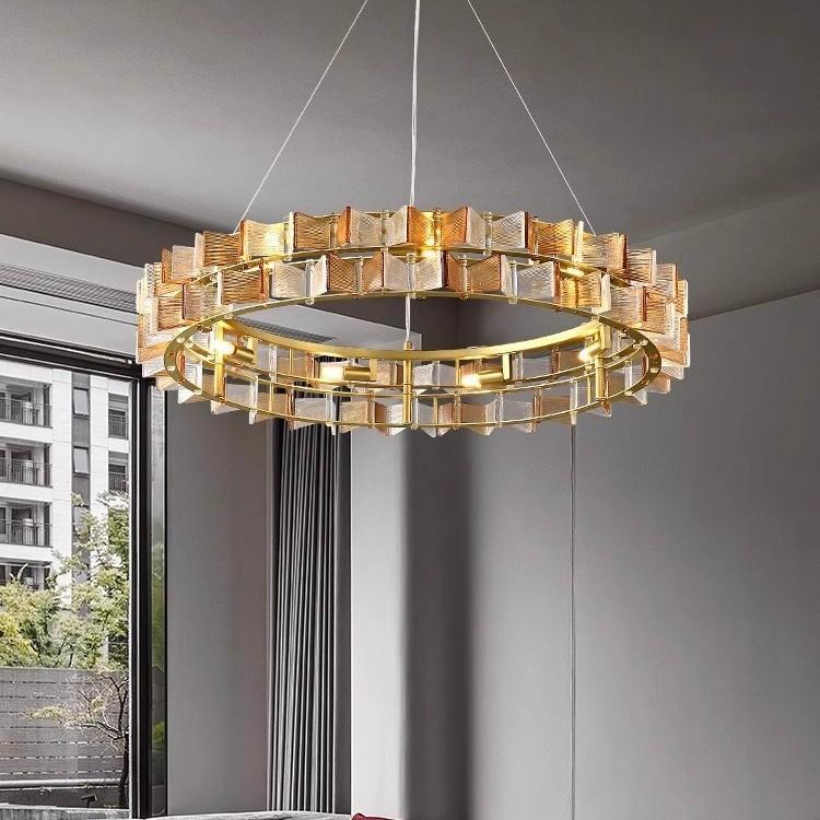 新款法式客厅灯轻奢设计感客厅主灯时尚玻璃创意餐厅卧室高档吊灯