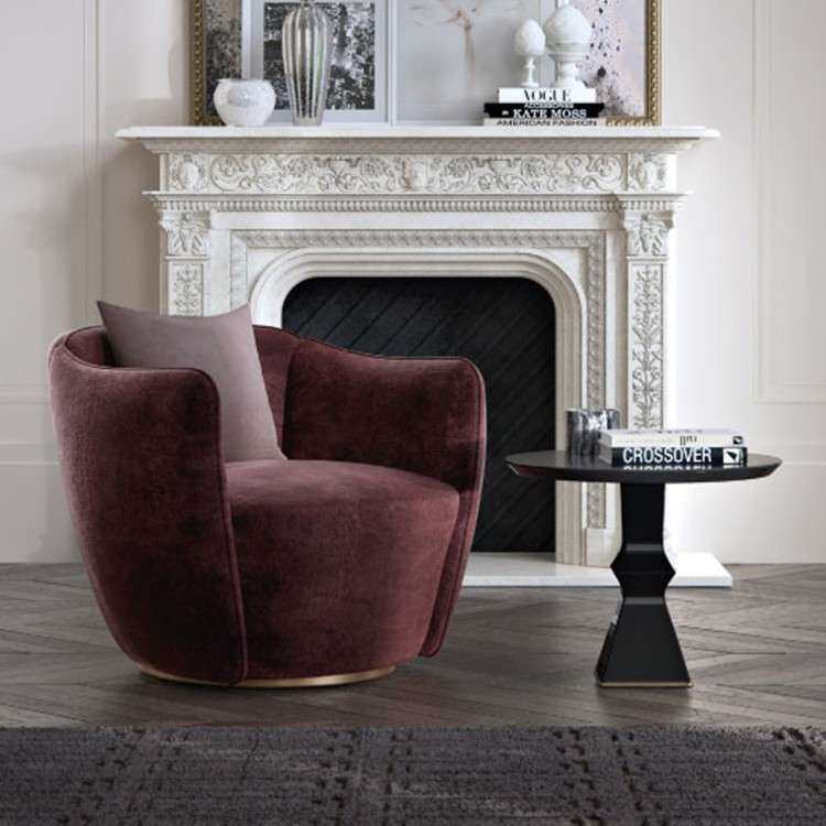 轻奢沙发椅客厅单人沙发布艺休闲椅围椅意大利简约后现代洽谈椅子