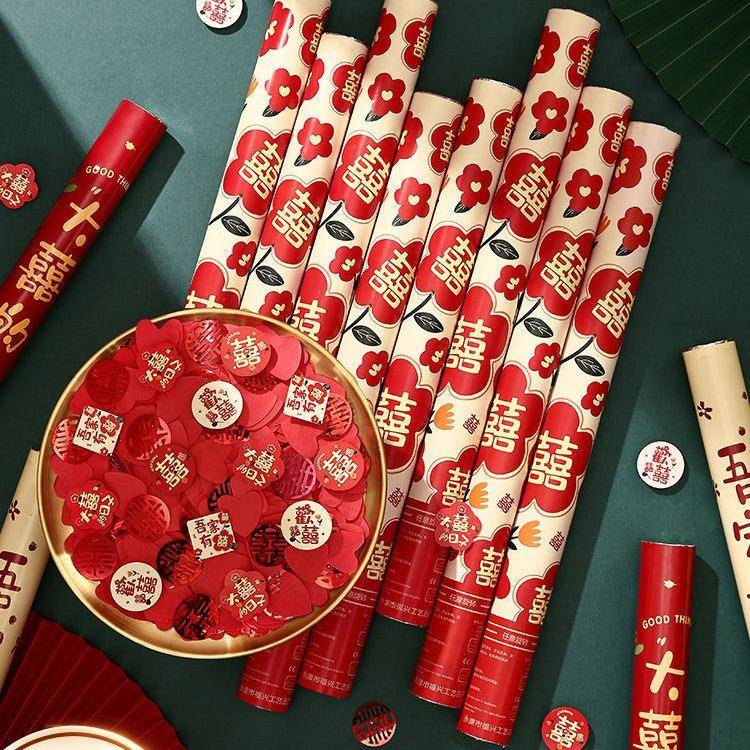 2023年新款婚礼结婚专用礼炮手持礼花筒礼花炮礼宾花婚庆用品大全