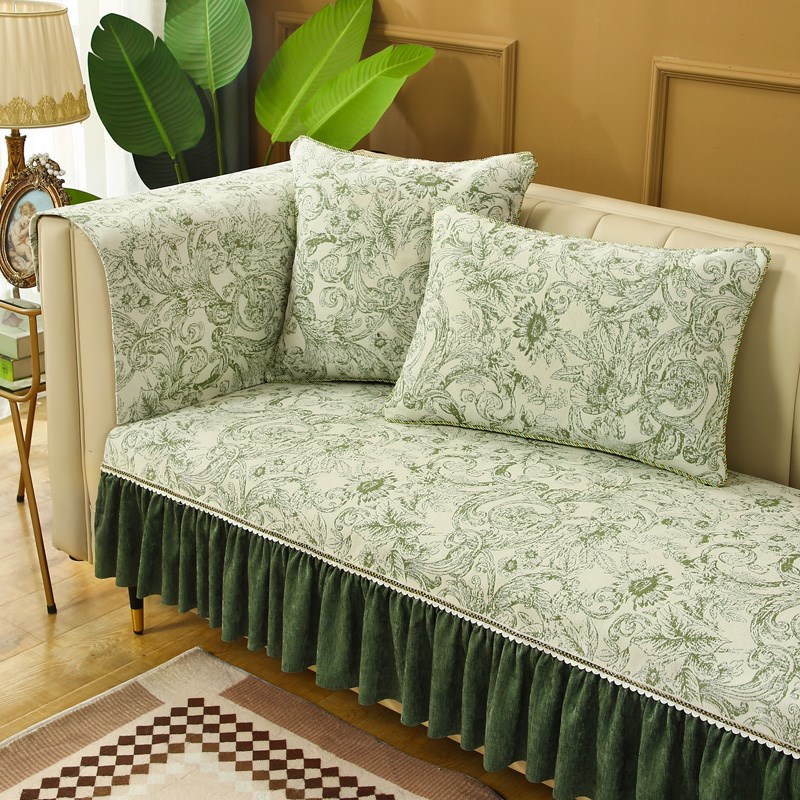欧式雪尼尔防滑坐垫沙发垫四季通用2024新款沙发套罩轻奢高级感