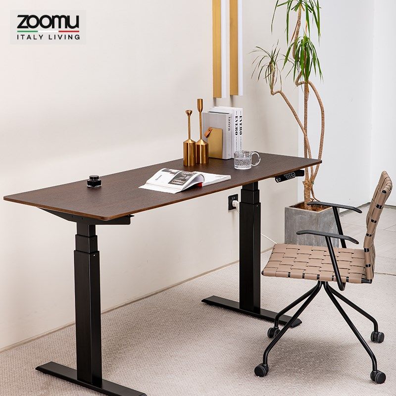 意式极简智能电动升降书桌学习工作台单双人站立办公电脑桌定制