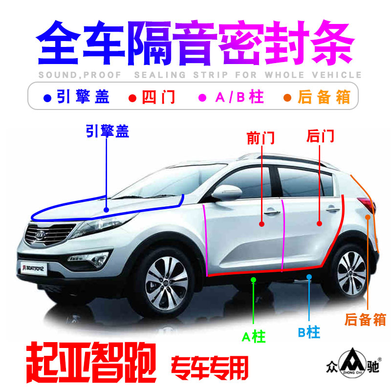 起亚KX3/KX5/KX7/狮跑/智跑车门隔音密封条防尘降噪改装配件装饰