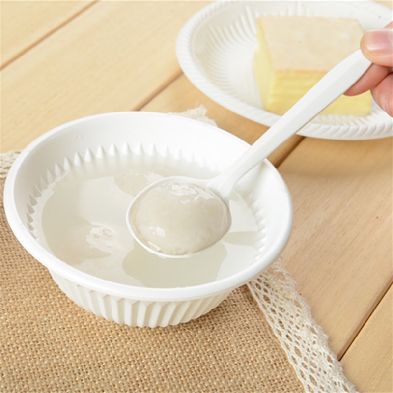 一次性勺子加厚独立包装汤饭勺 酸奶甜品勺圆头塑料淀粉勺子500支