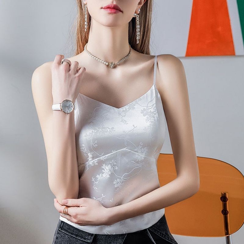 新中式国风上衣吊带背心女外穿小西装内搭性感修身洋气打底小衫潮