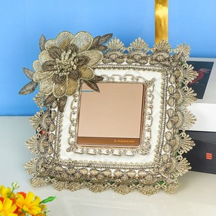 开关边框套布艺双开关贴蕾丝遮挡丑美化保护插座面板防脏装饰墙贴