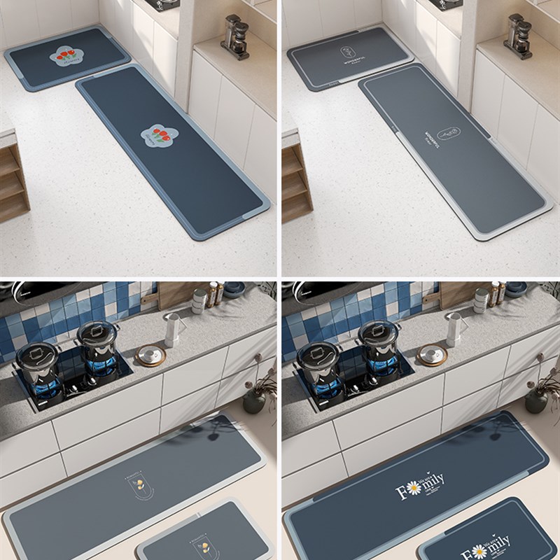 厨房地垫吸水吸油防滑家用长条可擦免洗脚垫防油防水耐脏定制门垫