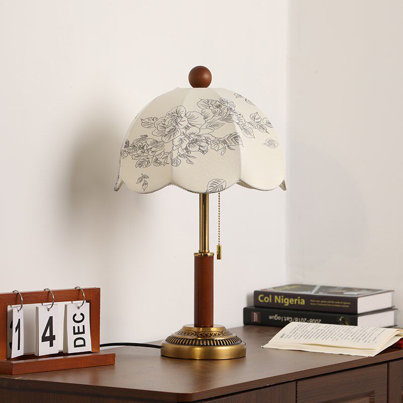 中古台灯布艺卧室床头灯法式复古高级感结婚浪漫长明灯客厅氛围灯