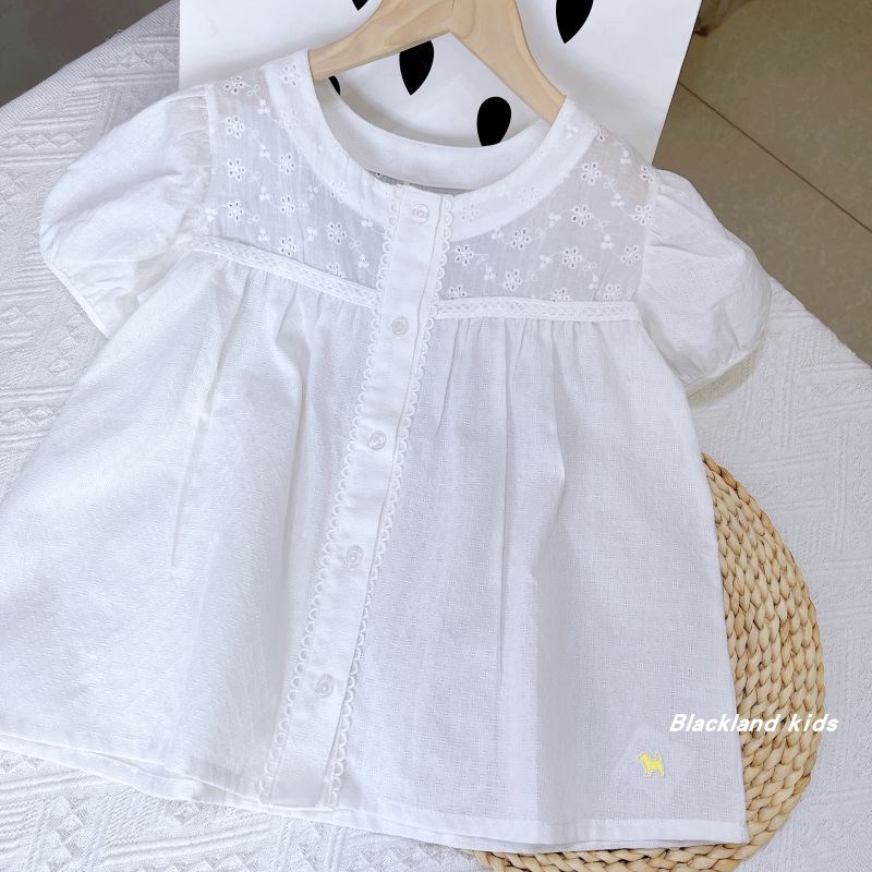100-160码 夏 中大女童装儿童纯棉薄软开衫短袖裙式衫衣衬衫背心