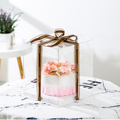 透明蛋糕盒4寸6寸8寸10寸加高三合一生日烘焙包装 盒50套