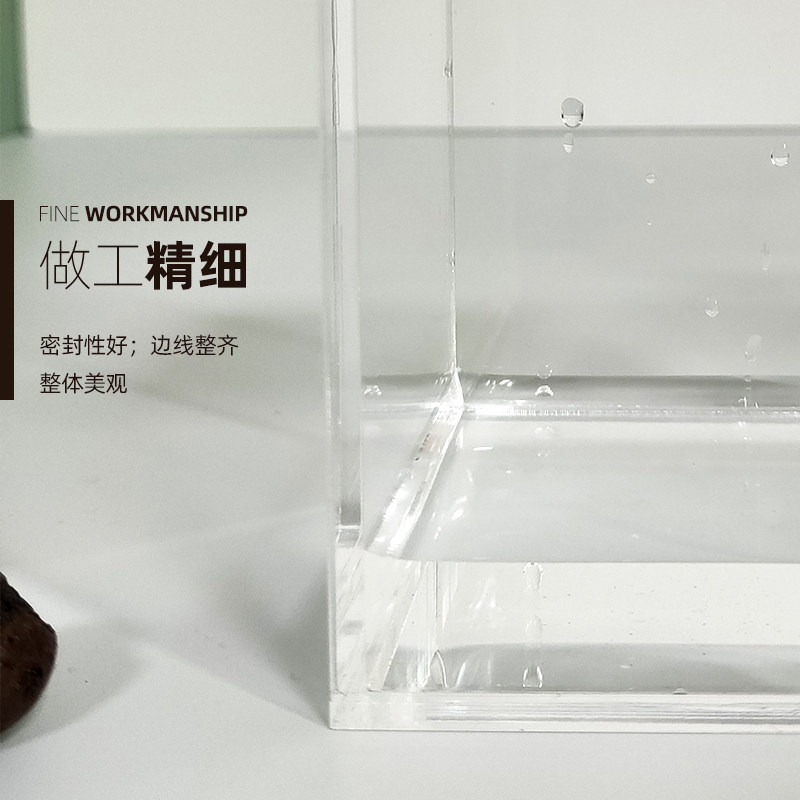 高透明一体式亚克力五面盒托盘抽屉收纳盒拍摄水箱陈列道具盒定制