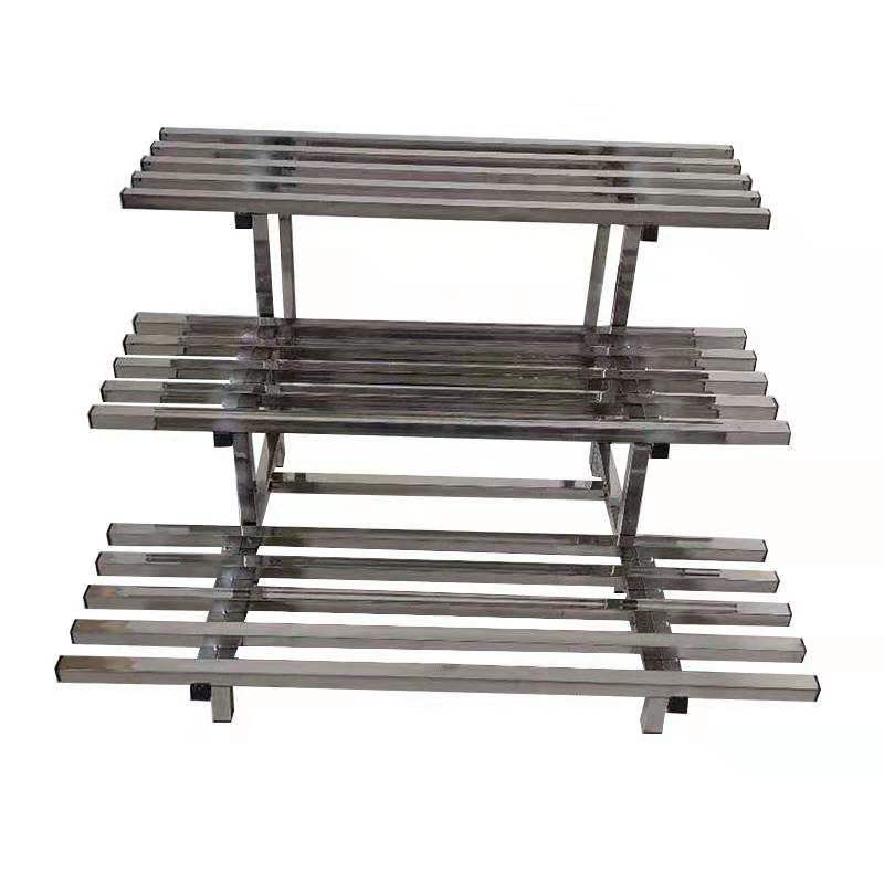 不锈钢单层阳台客厅室外阶梯落地置物多肉绿萝盆景花盆架防腐定制