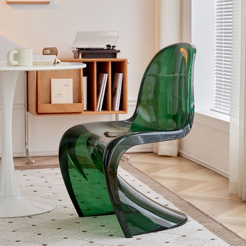 北欧简约设计师潘东椅网红透明塑料椅可叠放靠背椅化妆凳餐桌椅子