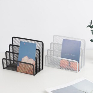金属文件架迷你三档信笺收纳架置物架资料架桌面小号文件整理架书