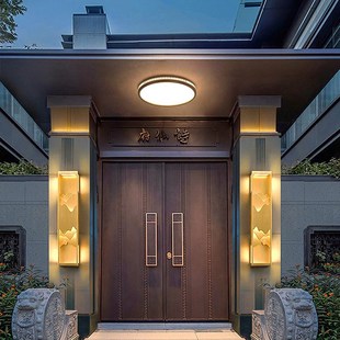 新中式大门口吸顶灯别墅入户灯门厅灯大门顶灯门楼庭院阳台照明灯