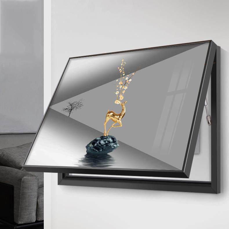 电表箱装饰画2025年新款遮挡免打孔轻奢配电箱盖板开关盒空开挂画