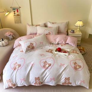 加厚生态棉磨毛四件套高克重被套床单植物羊绒床笠款床品套件偶发