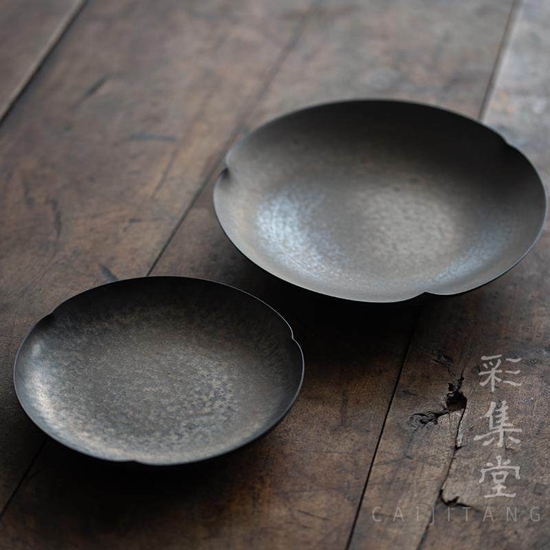 复古花口盘壶承 茶壶托盘茶点盘茶碗底托茶室果碟小文盘