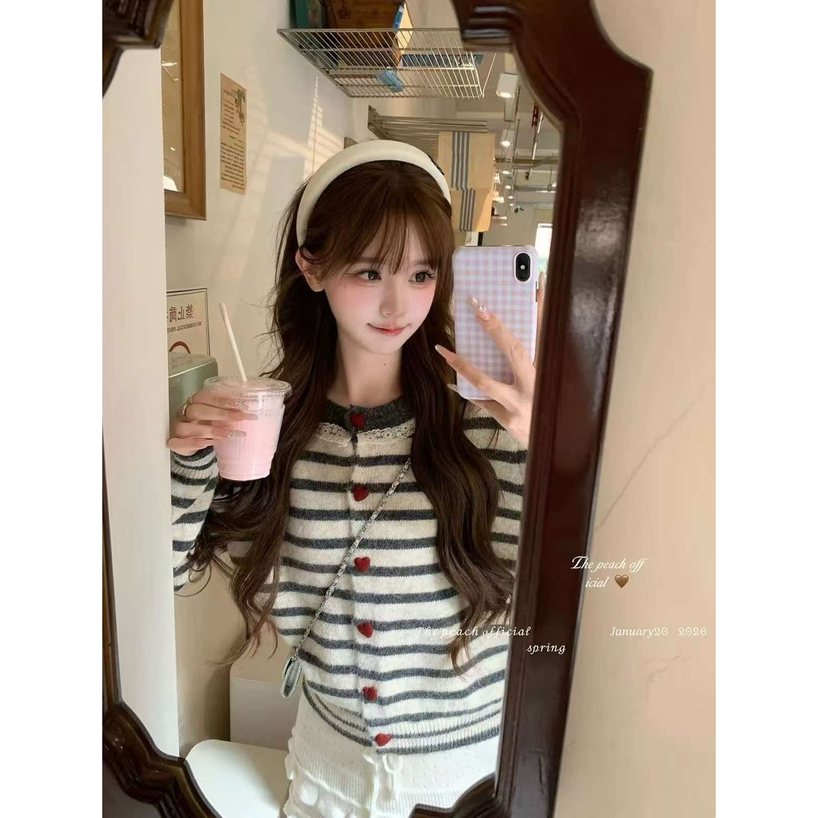 已出货 复古撞色软糯短款百搭毛衣外套女款