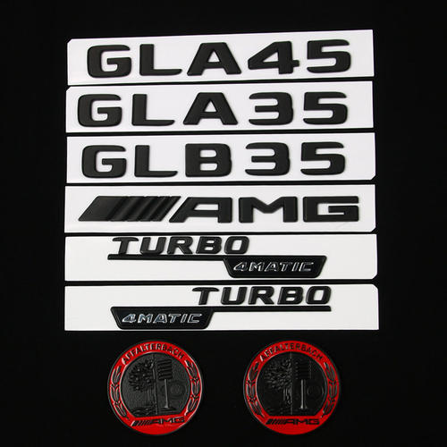 适用奔驰GLB200车标GLA180改装AMG45字母数字黑武士35后尾标车贴