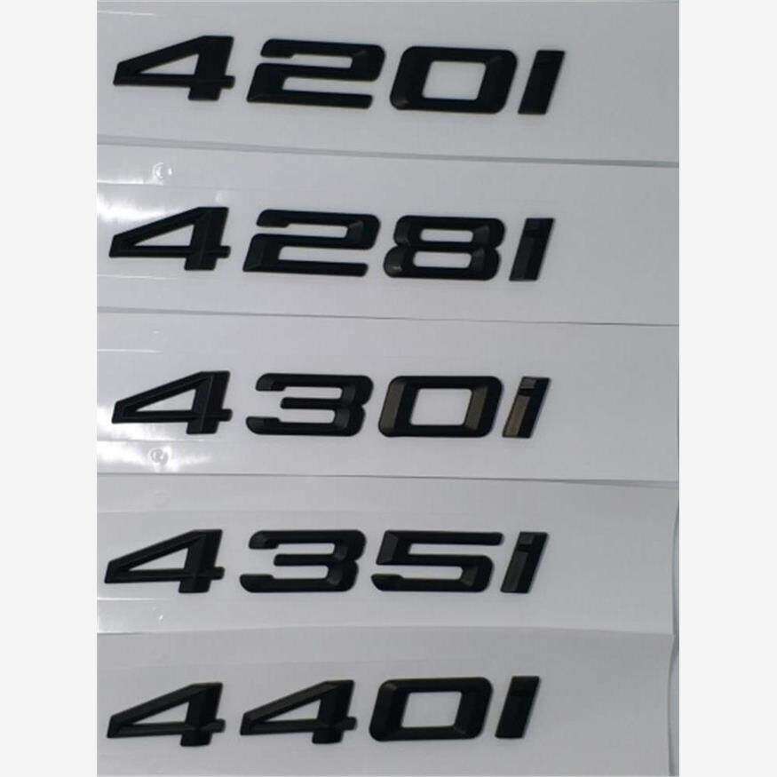 适用于宝马车标尾标后标志4系435i数字430黑色428尾标420黑色字标