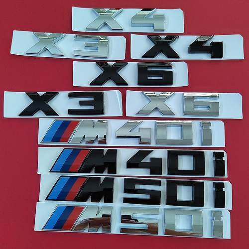 适用宝马X3 X4 X6改装M标车标M50i后尾标M40i装饰黑色标志字标