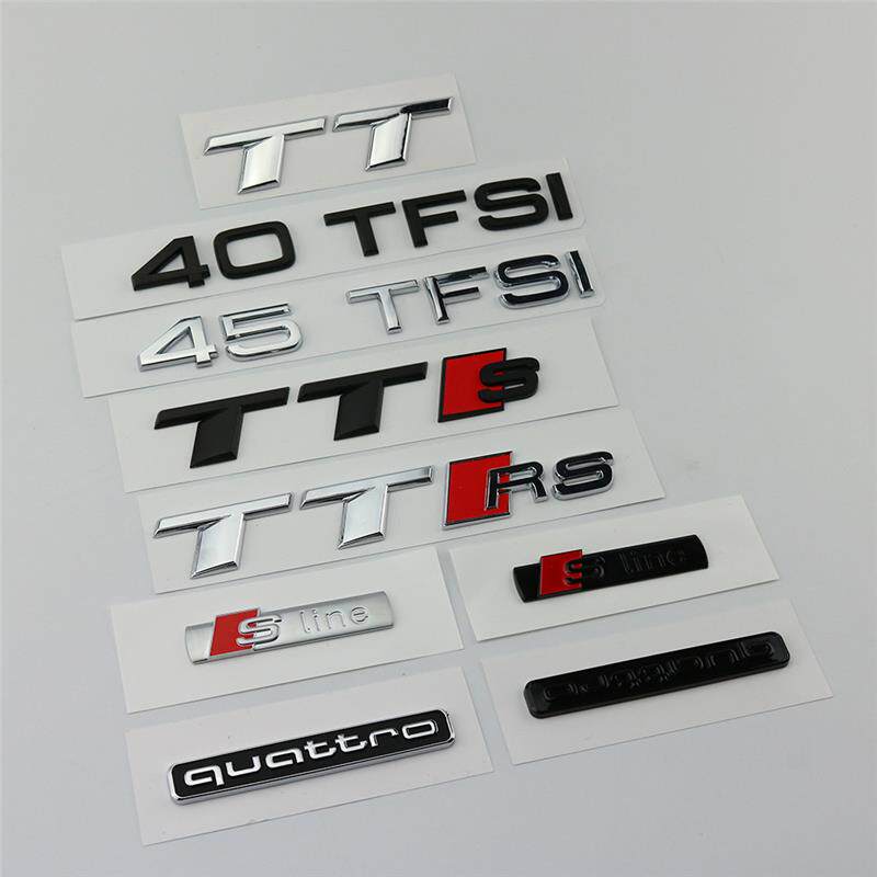 新奥迪TT车标TTS TTRS后尾标40TFSI 45TFSI改装字标车贴sline侧标