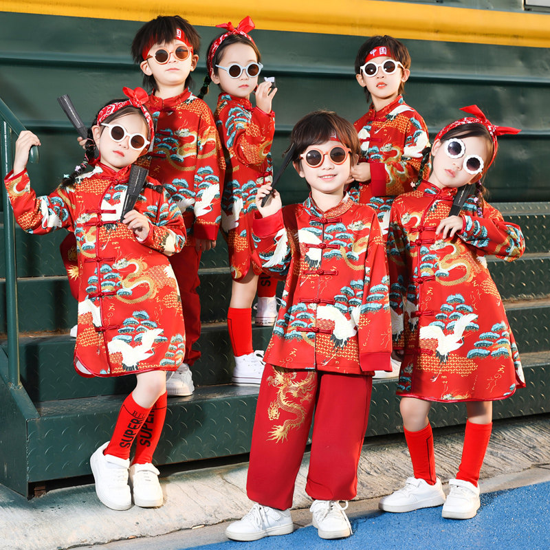 2023新款国风汉服套装元旦儿童演出服国潮旗袍连衣裙女童男童唐装,女装/女士精品,汉服半身裙,淘宝优惠券,粉丝福利购,淘宝优惠卷