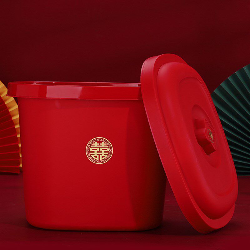 高档子孙桶结婚喜桶塑料桶水桶婚礼女方陪嫁套装米桶婚庆用品大全