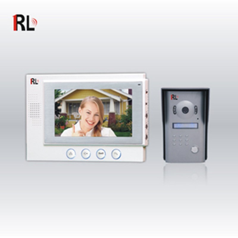 柔乐 家用门铃 一拖一门铃 7寸超薄 可视门铃对讲 防雨夜视